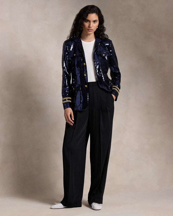 Ralph Lauren Sequined Stand-Collar Blazer