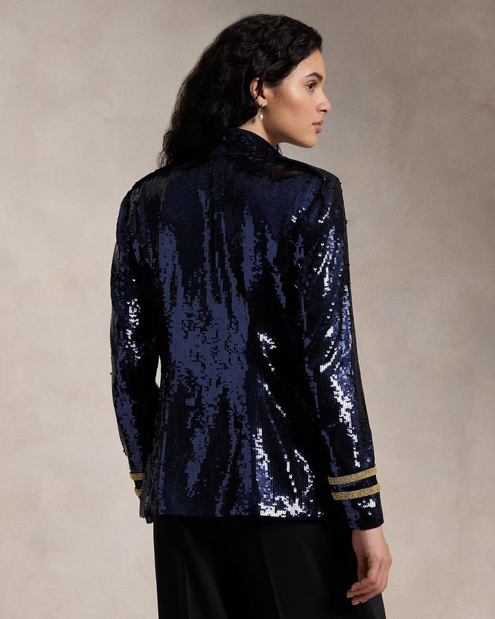 Ralph Lauren Sequined Stand-Collar Blazer