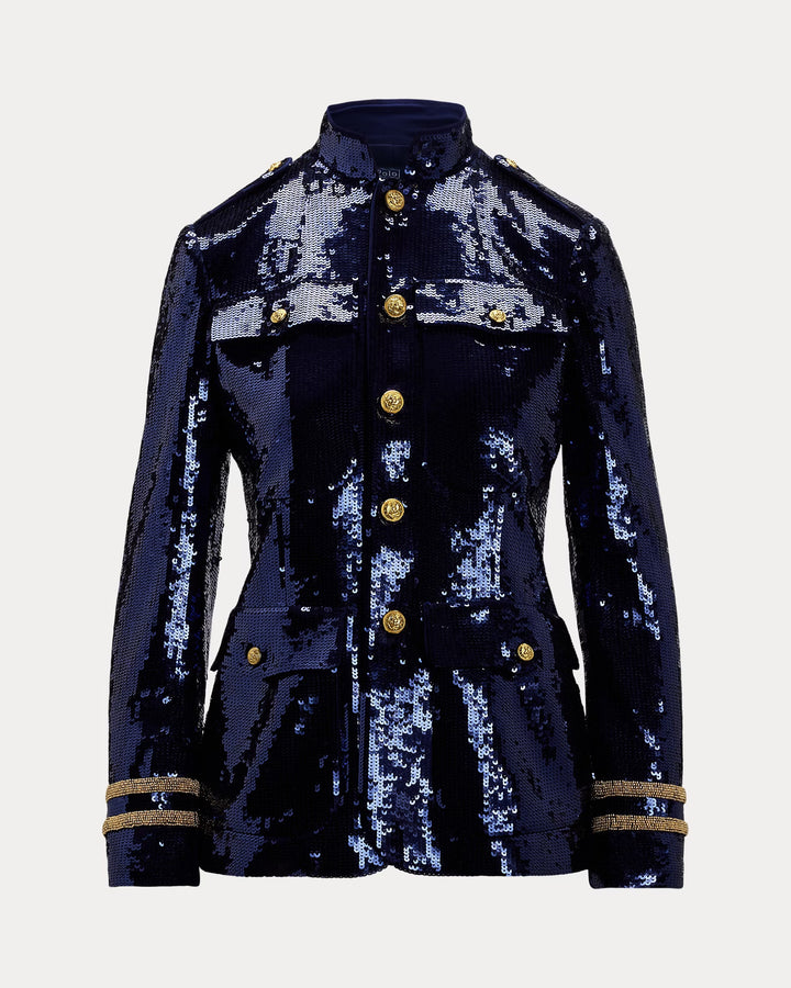 Ralph Lauren Sequined Stand-Collar Blazer
