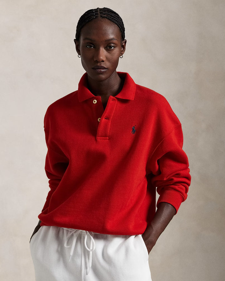 Ralph Lauren Polo-Collar Fleece Pullover