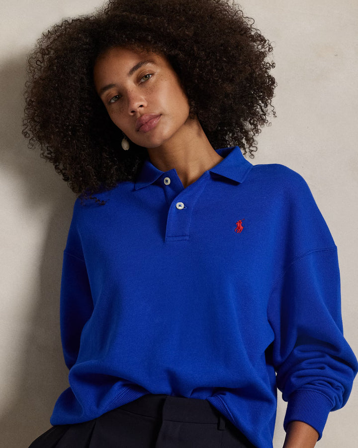 Ralph Lauren Polo-Collar Fleece Pullover