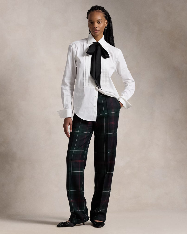 Ralph Lauren Plaid Wool Relaxed Straight Pant