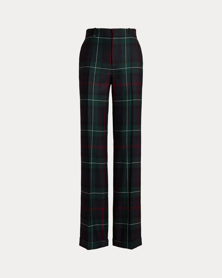 Ralph Lauren Plaid Wool Relaxed Straight Pant