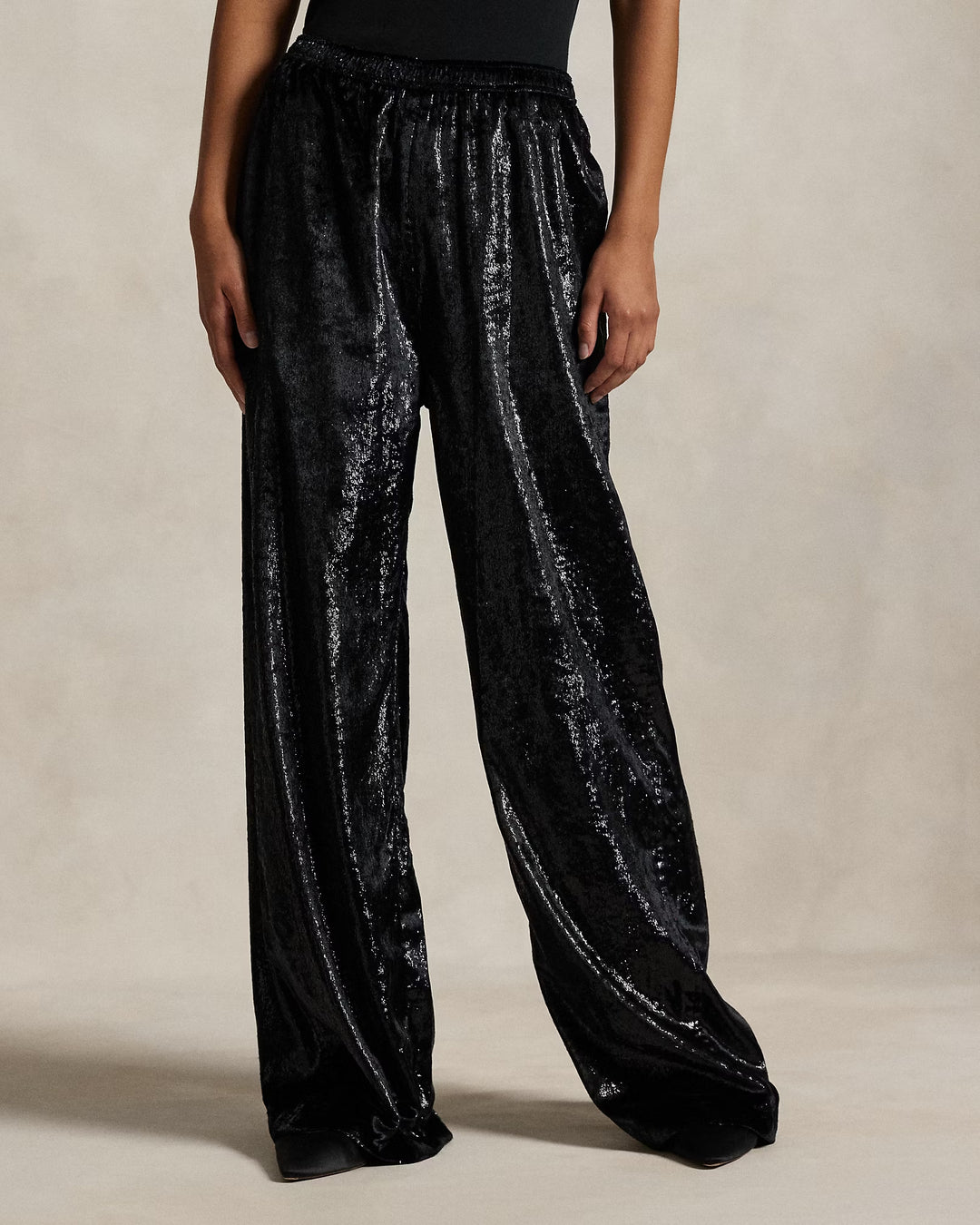 Ralph Lauren Metallic Velvet Wide-Leg Pant