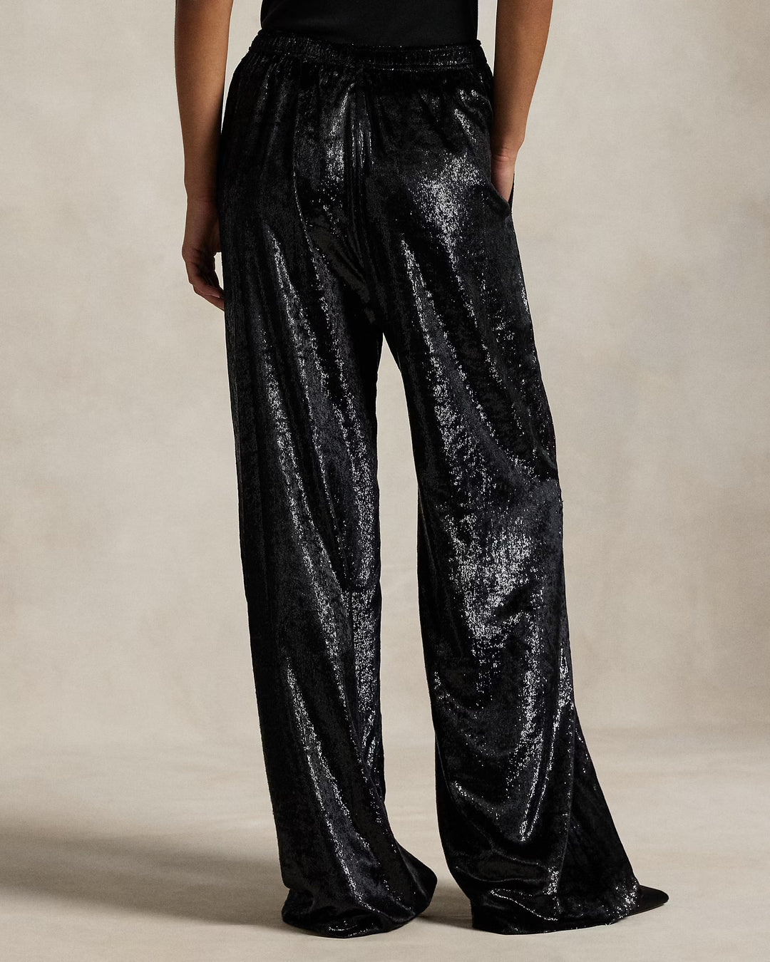 Ralph Lauren Metallic Velvet Wide-Leg Pant