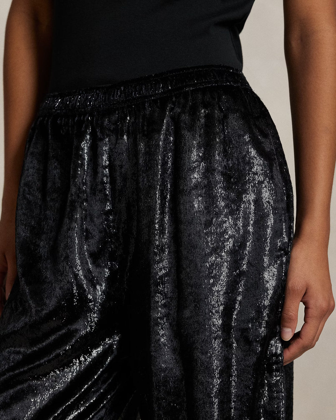 Ralph Lauren Metallic Velvet Wide-Leg Pant
