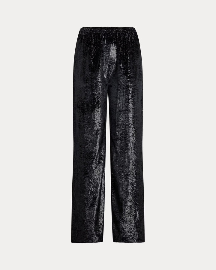 Ralph Lauren Metallic Velvet Wide-Leg Pant