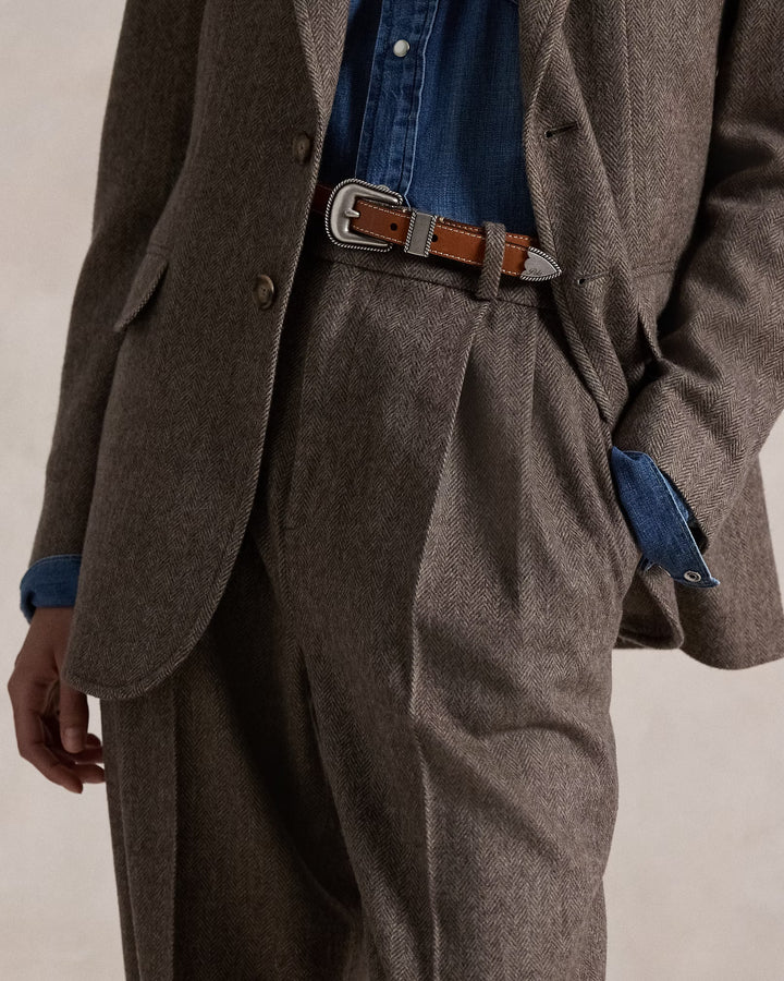 Ralph Lauren Herringbone Wool Tapered Pant