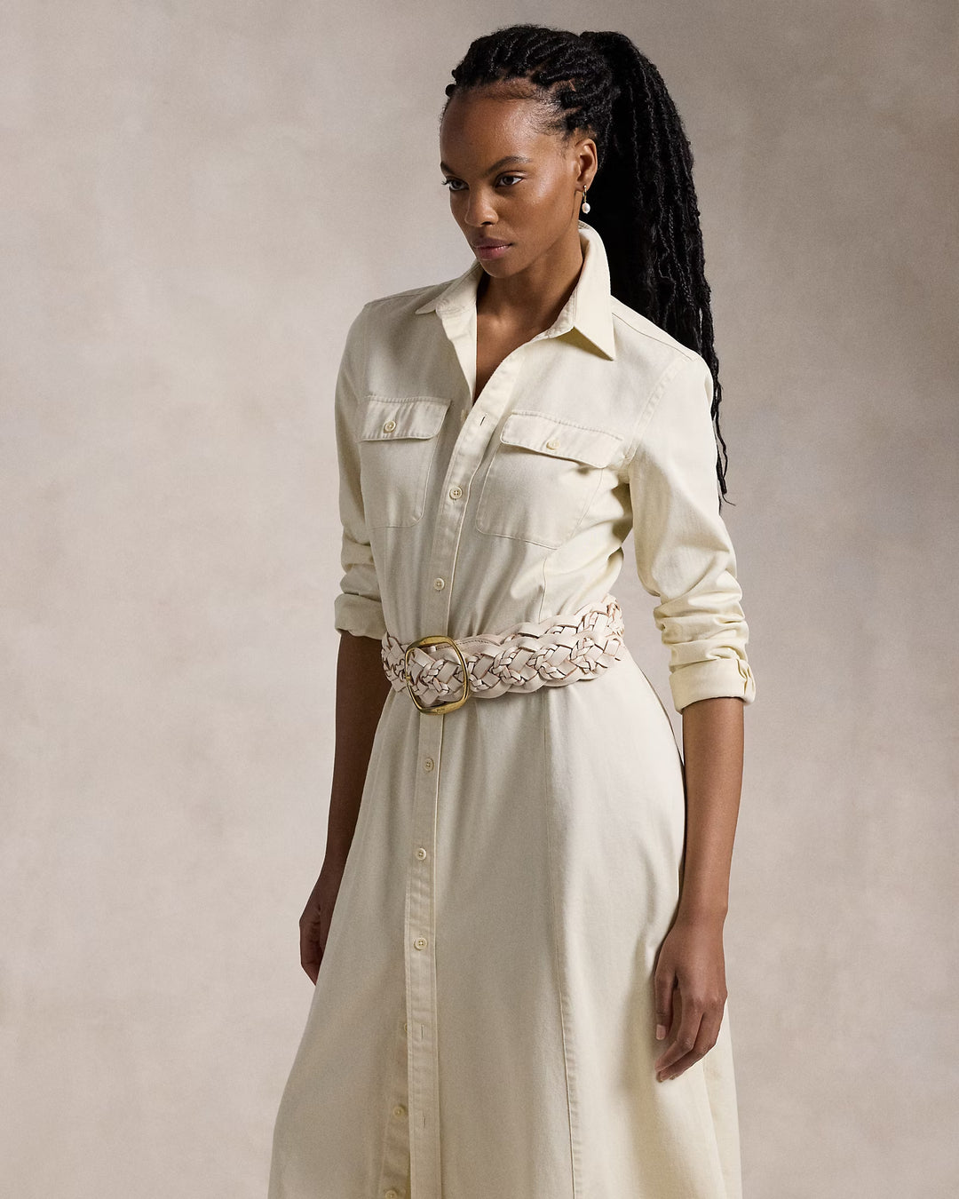 Ralph Lauren Belted Cotton Twill Shirtdress