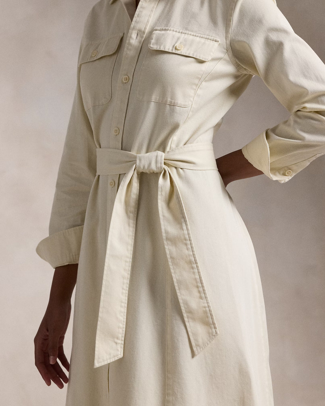 Ralph Lauren Belted Cotton Twill Shirtdress
