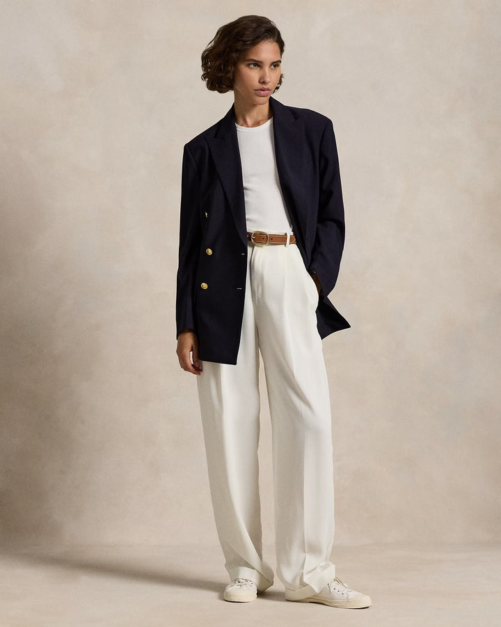 Ralph Lauren Double-Breasted Stretch Wool Blazer