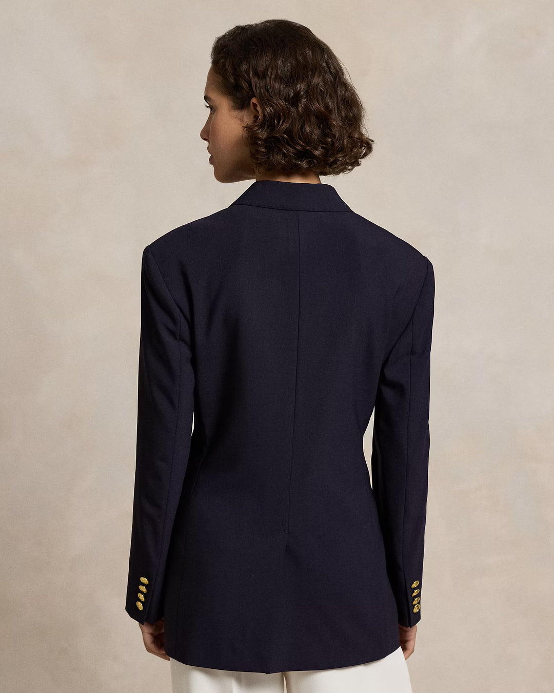 Ralph Lauren Double-Breasted Stretch Wool Blazer