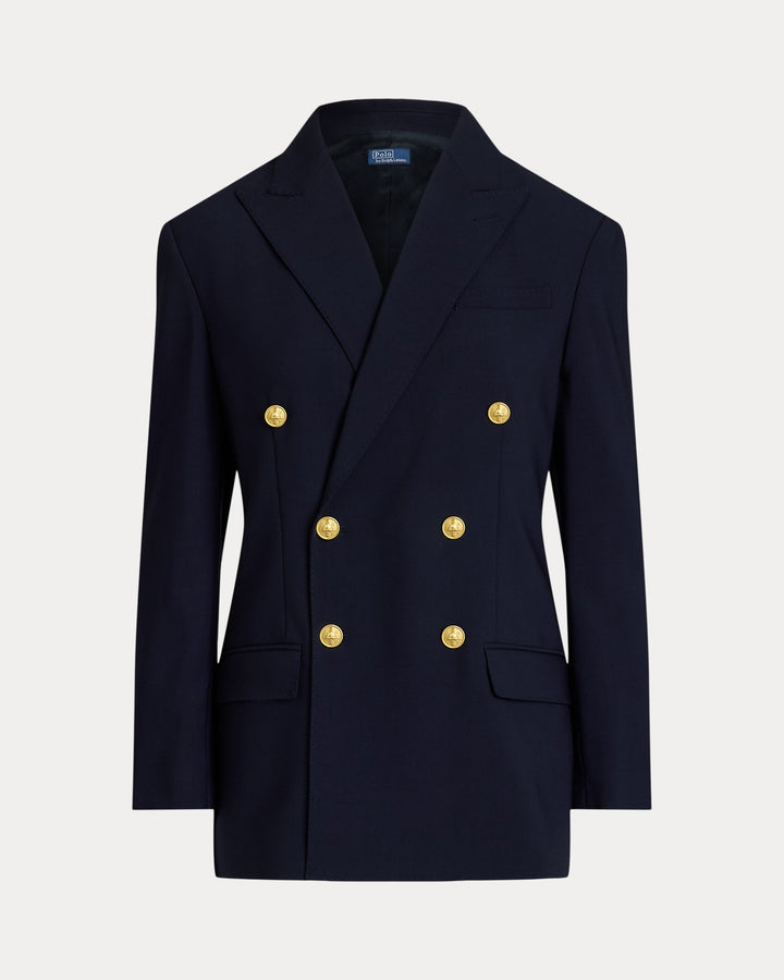 Ralph Lauren Double-Breasted Stretch Wool Blazer