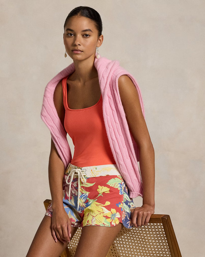 Ralph Lauren Tropical-Floral Cotton Twill Board Short