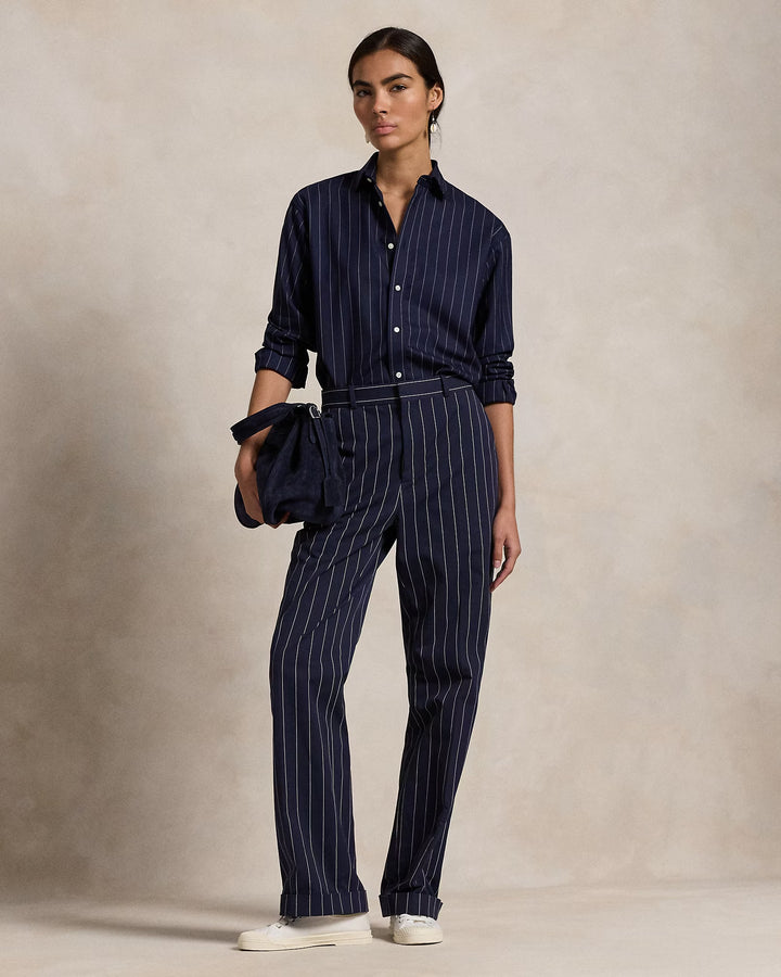 Ralph Lauren Relaxed Fit Pinstripe Wool-Blend Shirt