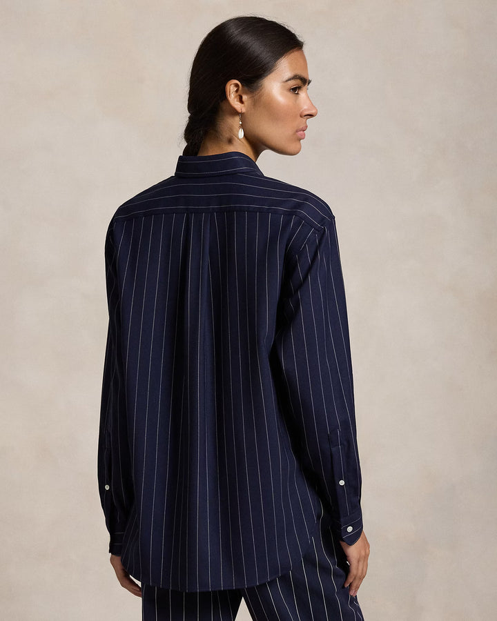 Ralph Lauren Relaxed Fit Pinstripe Wool-Blend Shirt