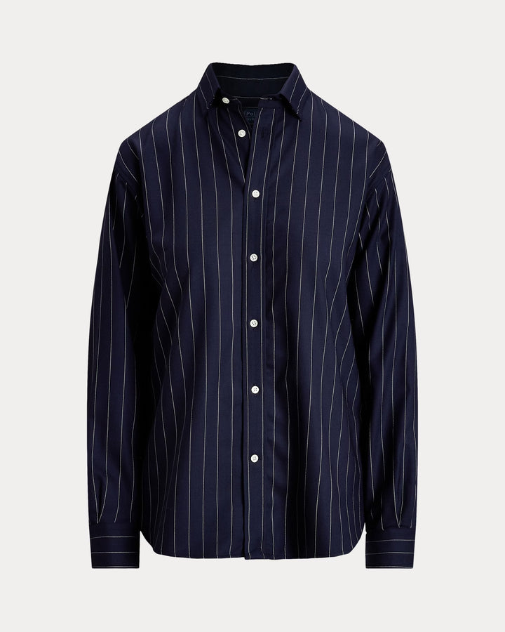 Ralph Lauren Relaxed Fit Pinstripe Wool-Blend Shirt