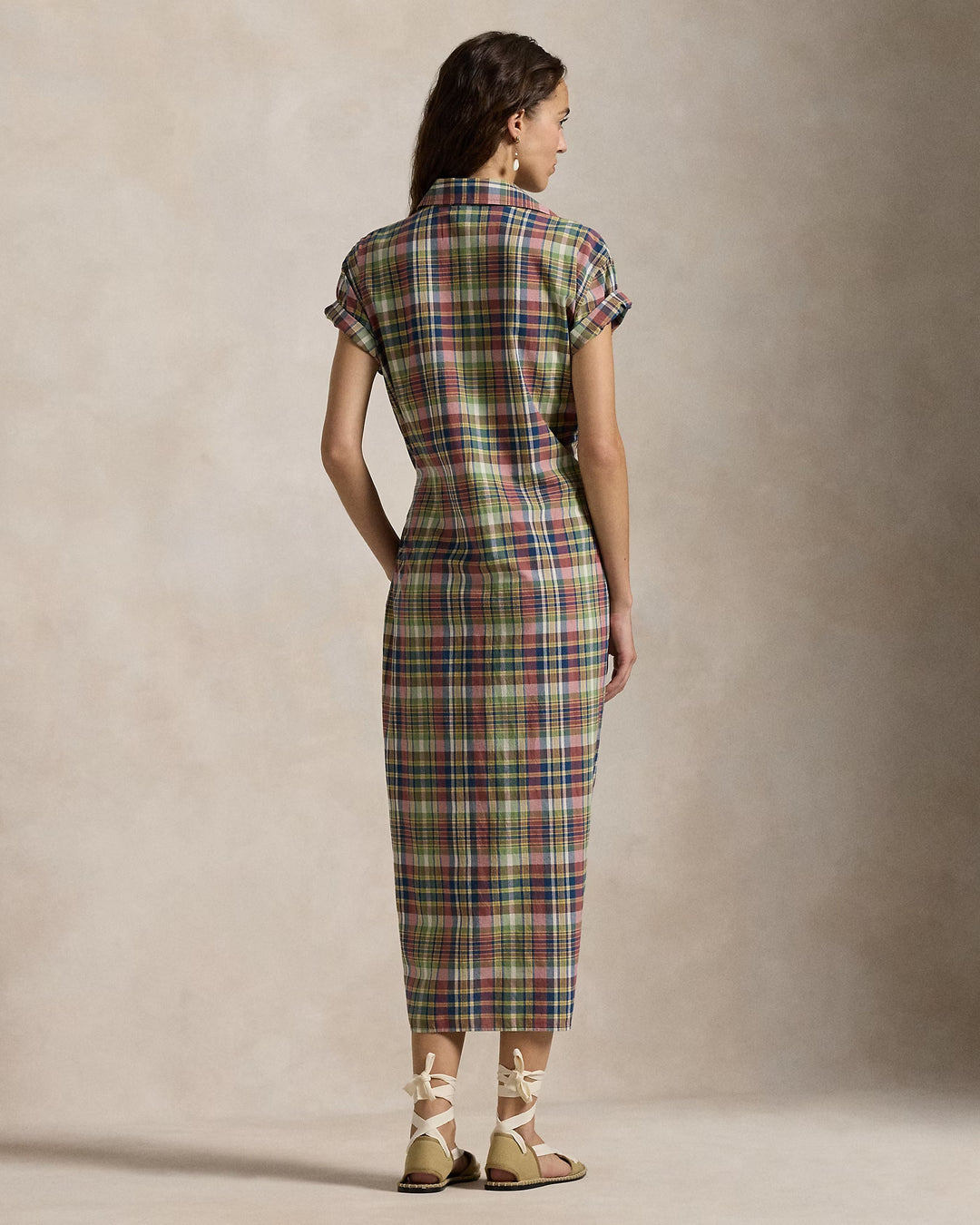 Ralph Lauren Plaid Cotton Faux-Wrap Shirtdress