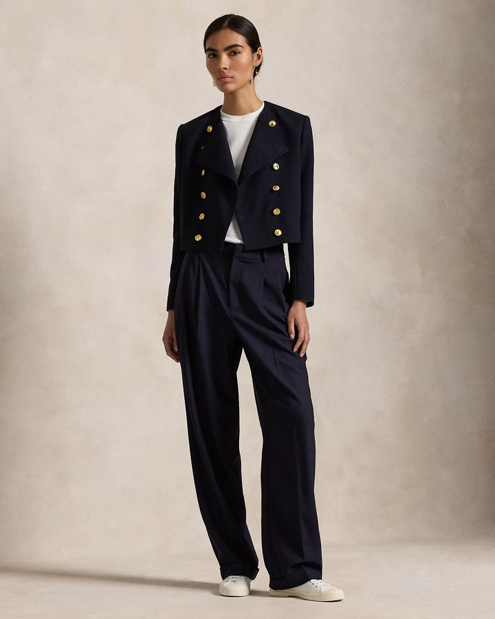 Ralph Lauren Wool Crepe Cropped Jacket