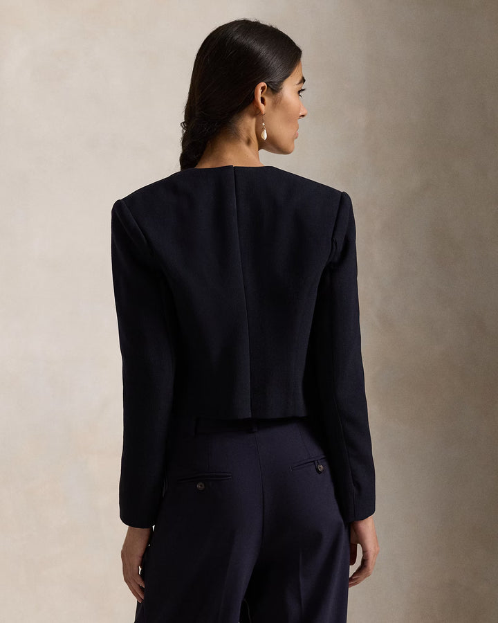 Ralph Lauren Wool Crepe Cropped Jacket