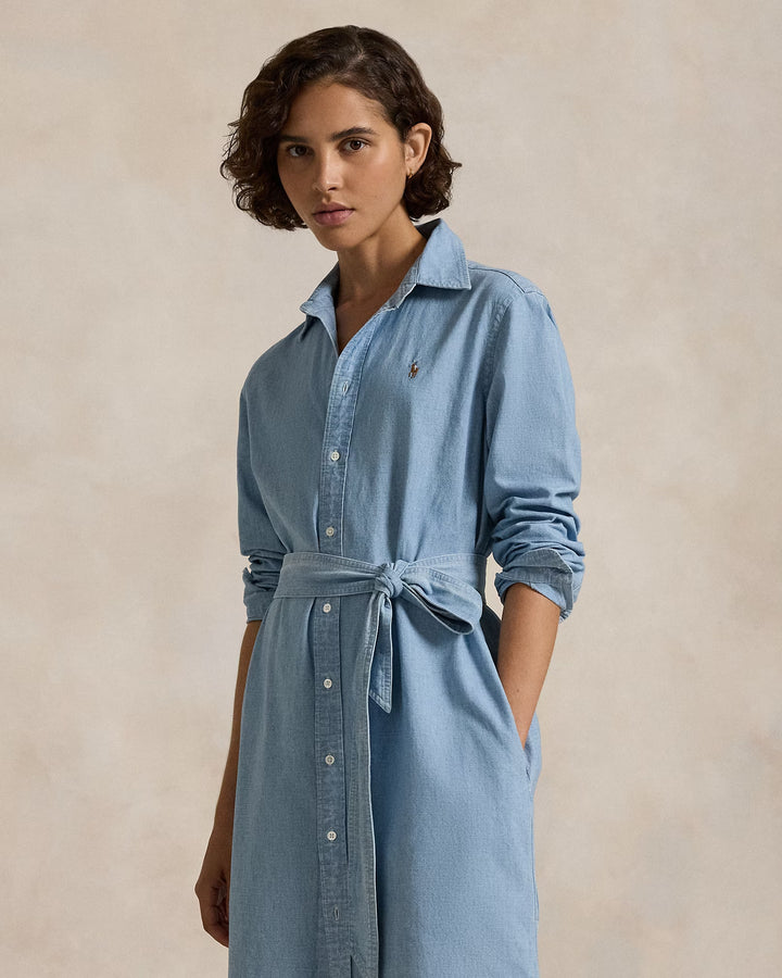 Ralph Lauren Cotton Chambray Belted Shirtdress