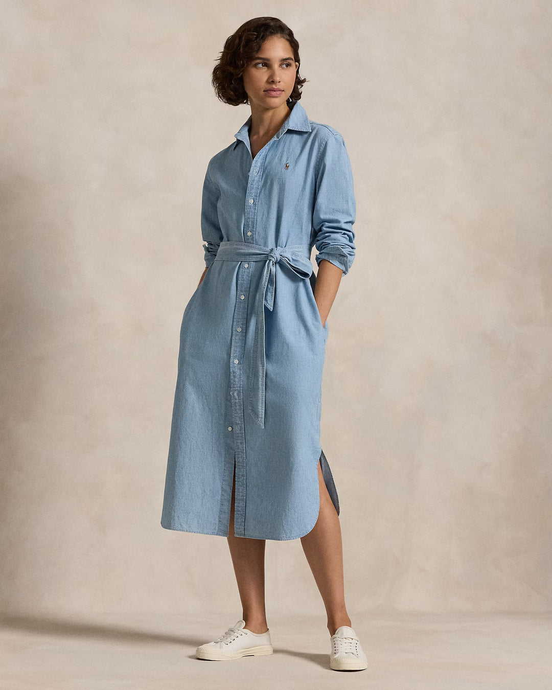 Ralph Lauren Cotton Chambray Belted Shirtdress