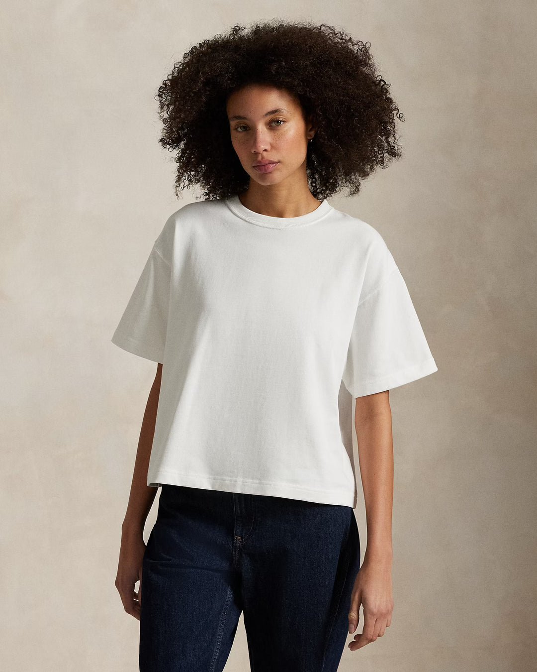 Ralph Lauren Relaxed Crop Fit Cotton Jersey Tee