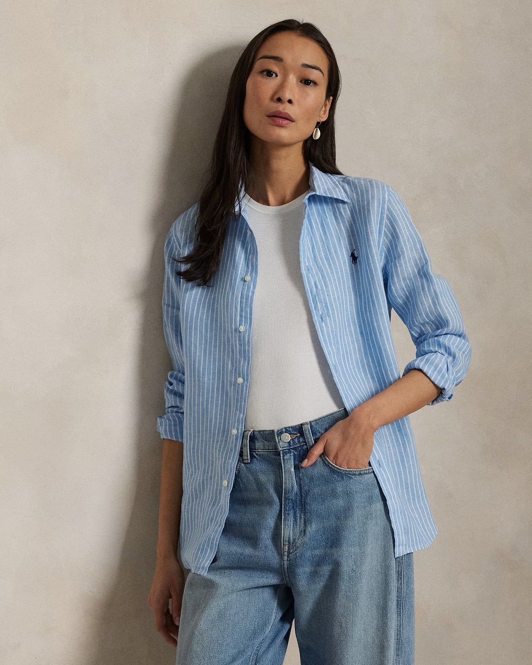 Ralph Lauren Classic Fit Striped Linen Shirt