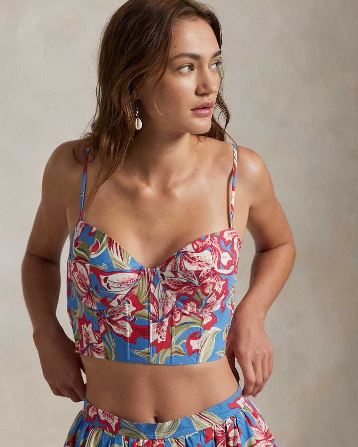 Ralph Lauren Floral Cotton Bustier Top