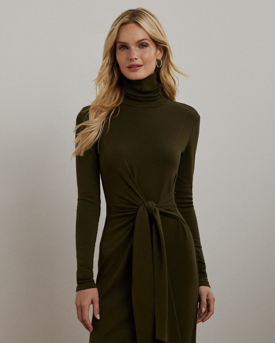 Ralph Lauren Tie-Front Turtleneck Dress