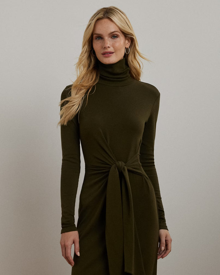 Ralph Lauren Tie-Front Turtleneck Dress
