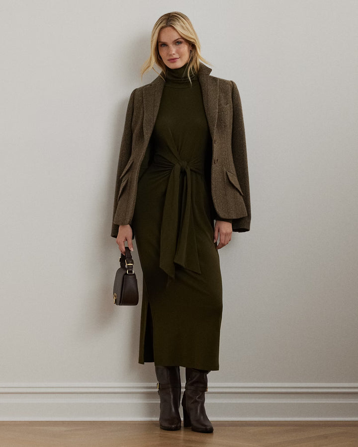 Ralph Lauren Tie-Front Turtleneck Dress