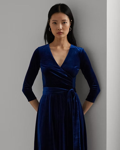 Ralph Lauren Surplice Velvet Dress