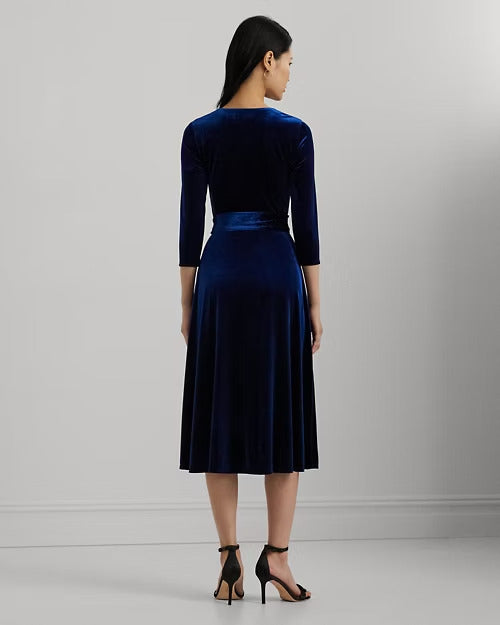 Ralph Lauren Surplice Velvet Dress