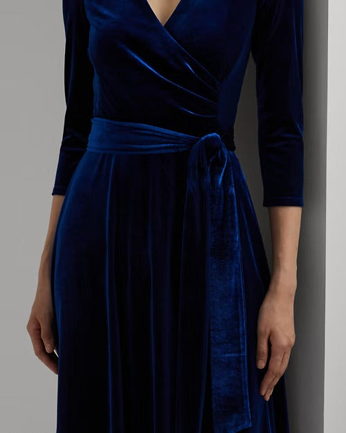 Ralph Lauren Surplice Velvet Dress