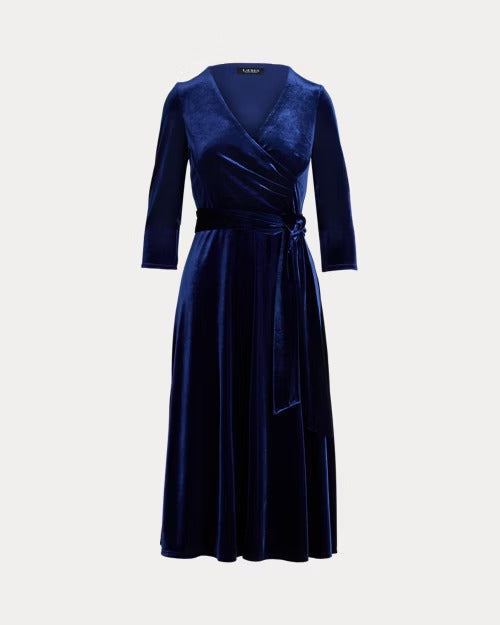 Ralph Lauren Surplice Velvet Dress