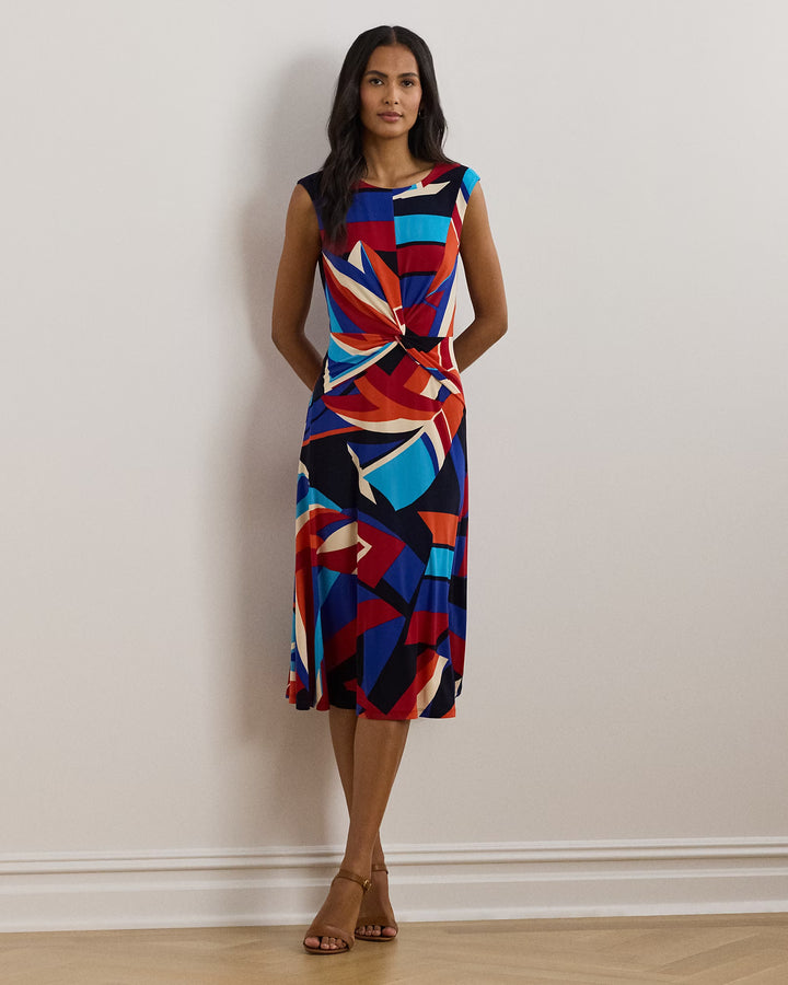 Ralph Lauren Print Twist-Front Jersey Dress