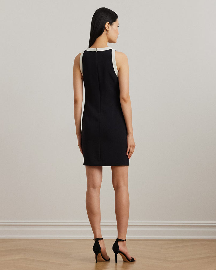 Ralph Lauren Two-Tone Crepe Sleeveless Shift Dress