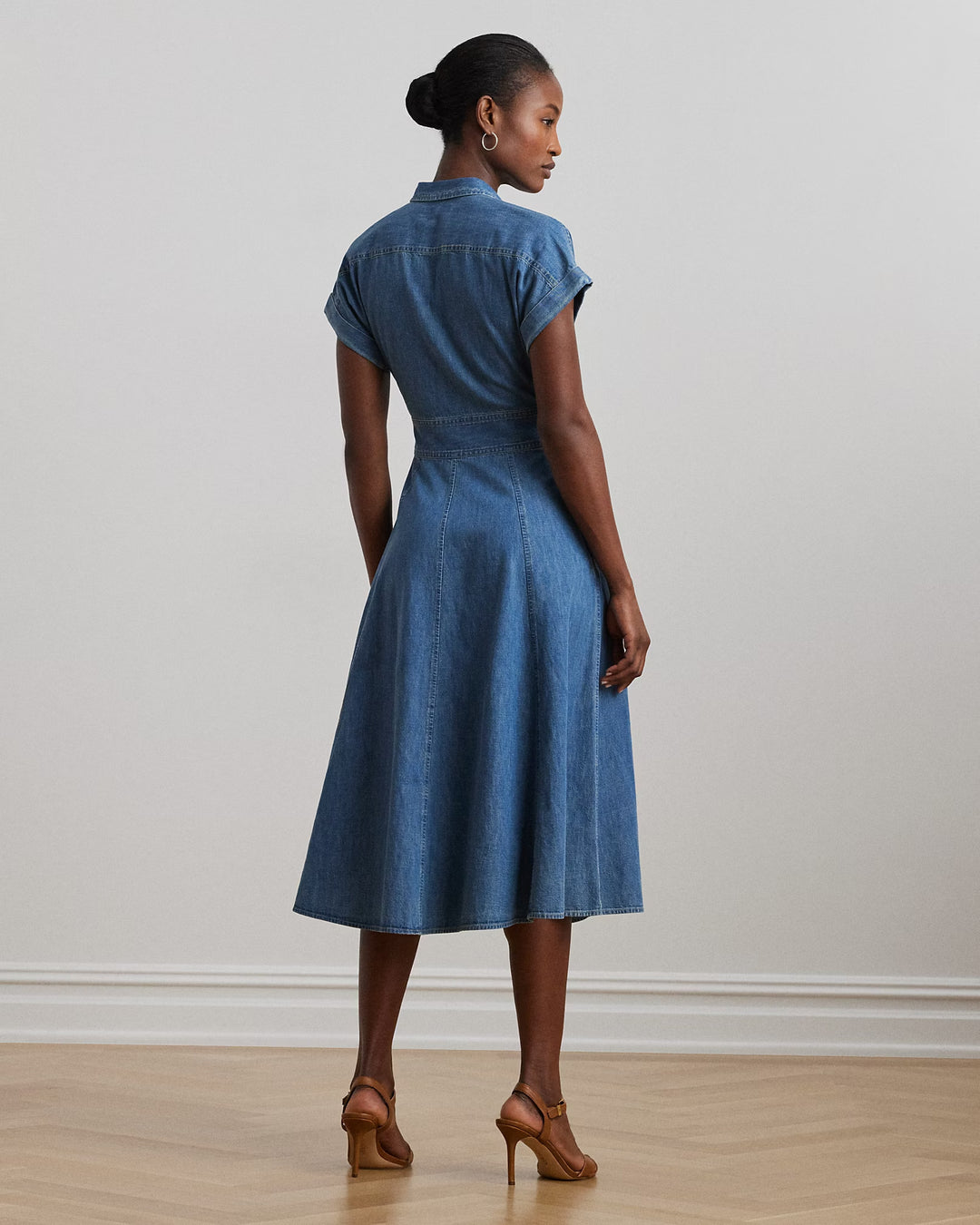 Ralph Lauren Buckle-Trim Denim Shirtdress