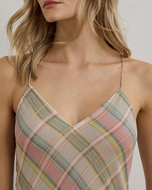Ralph Lauren Plaid Chiffon Slip Dress