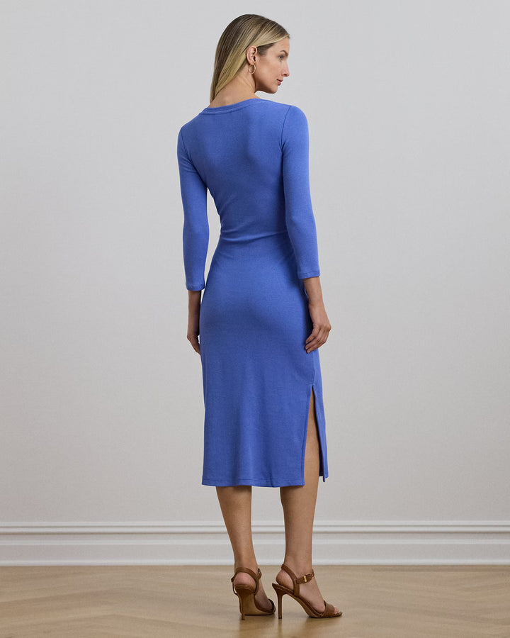 Ralph Lauren Tie-Front Cotton-Blend Crewneck Dress