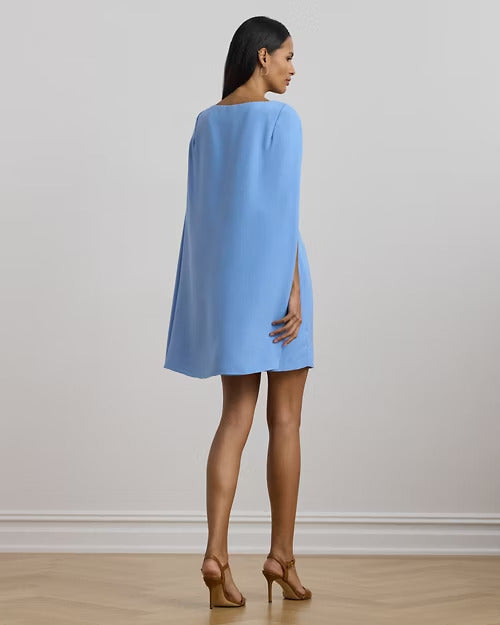Ralph Lauren Cape Georgette Cocktail Dress
