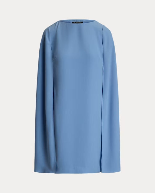 Ralph Lauren Cape Georgette Cocktail Dress