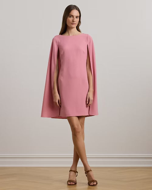 Ralph Lauren Cape Georgette Cocktail Dress