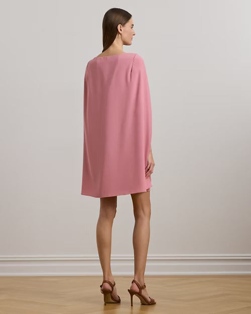 Ralph Lauren Cape Georgette Cocktail Dress