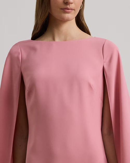 Ralph Lauren Cape Georgette Cocktail Dress