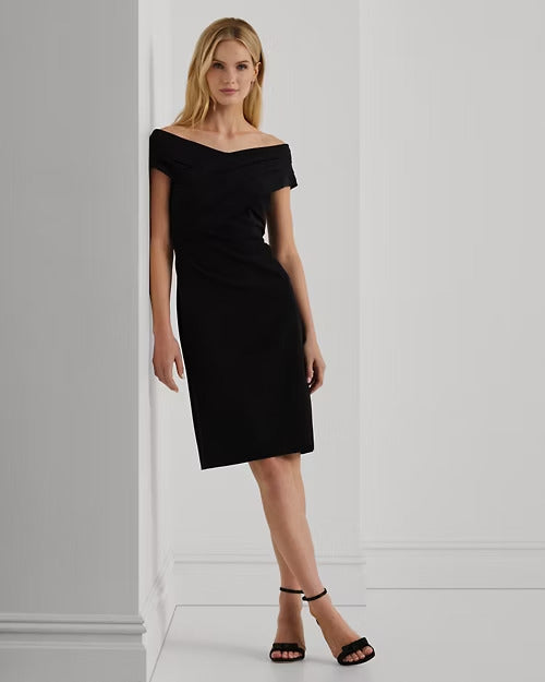 Ralph Lauren Crepe Off-the-Shoulder Cocktail Dress