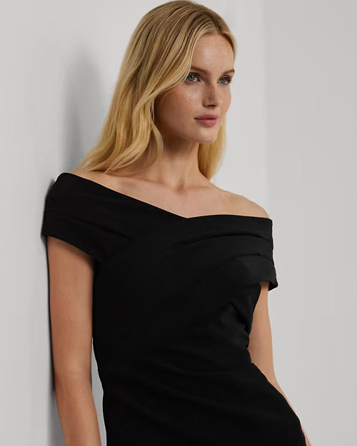 Ralph Lauren Crepe Off-the-Shoulder Cocktail Dress