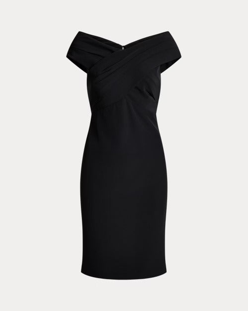 Ralph Lauren Crepe Off-the-Shoulder Cocktail Dress
