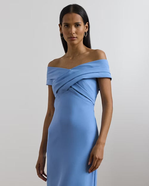 Ralph Lauren Crepe Off-the-Shoulder Gown
